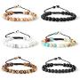FUNRUN JEWELRY 6PCS Bead Bracelet for Women Men Healing Mala Agate Stretch Prayer Beaded Bracelet