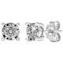 1/4 CT.TDW. Round-cut Diamond Solitaire Stud Earrings with Silver Rhodium