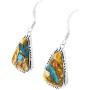 Turquoise Earrings 925 Sterling Silver & Genuine Turquoise (Choose Color)