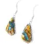 Turquoise Earrings 925 Sterling Silver & Genuine Turquoise (Choose Color) Turquoise Earrings 925 Sterling Silver & Genuine Turquoise (Choose Color)