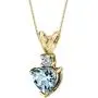 14 Karat Yellow Gold Heart Shape 0.75 Carats Aquamarine Diamond Pendant 14 Karat Yellow Gold Heart Shape 0.75 Carats Aquamarine Diamond Pendant