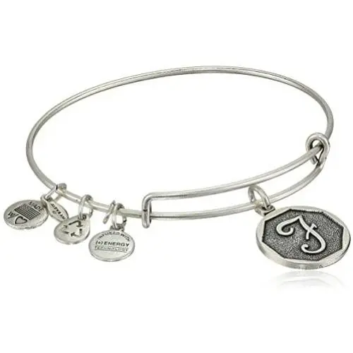 Alex and Ani Womens Initial F Charm Bangle