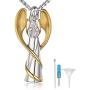 Cremation Ashes Jewelry Keepsake Memorial Urn Necklace Guardian Angel Has You in Her Arms
