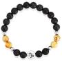 Crucible Zodiac Sign Agate and Lava Stone Slip-on Beaded Bracelet with Birth Sign Horoscope Charm