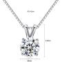 Arain 18K White Gold Plated Cubic Zirconia Necklace for Women-2 Carat CZ Solitaire Pendant Necklace