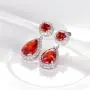 SELOVO Zircon Teardrop Tear Drop Dangle Earrings Jewelry Silver Tone