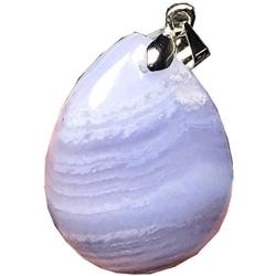 DUOVEKT Necklace Pendant Natural Blue Lace Agate Jewelry for Women Man Crystal 27x21x9mm Stone Water Drop Beads Gemstone AAAAA
