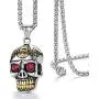 Moolee Mens Stainless Steel Pendant Necklace Gothic Skull Pendant with 24 Inches Link Chain Moolee Mens Stainless Steel Pendant Necklace Gothic Skull Pendant with 24 Inches Link Chain