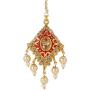 Efulgenz Indian Bollywood Gold Plated Kundan Maang Tikka Head Chain Dangle Earrings Bridal Wedding Jewelry Set