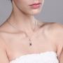 Gem Stone King 925 Sterling Silver Ruby Dust Hourglass Pendant Necklace For Women (0.75 Cttw with 18 Inch Silver Chain)