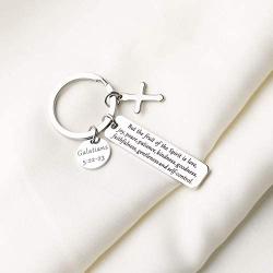 WUSUANED Galatians 5:22-23 Fruit of The Spirit Christian Keychain Bible Verse Jewelry