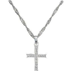 Montana Silversmiths Womens Rhinestone Cross Pendant Necklace - Nc746