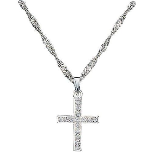 Montana Silversmiths Womens Rhinestone Cross Pendant Necklace - Nc746