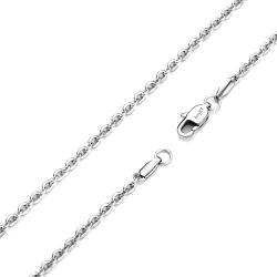AmyRT Jewelry 3mm Titanium Steel Cable Chain Silver Necklaces for Women 16''- 30''