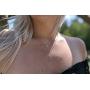 Rhodium Plated Sterling Silver Dainty Moon and Star Charm Choker Necklace| Layered Gold Choker Celestial Jewelry Gift for Her