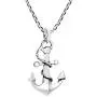 AeraVida Nautical Rope and Anchor .925 Sterling Silver Pendant Necklace