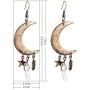 Lux Accessories burnished Gold Celestial Cresent Moon Star Charm Dangle Earrings