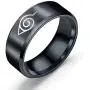 4Pack Cartoon Naruto Akatsuki Necklaces Itachi Uchiha Metal Cosplay Necklaces Pendant Ring