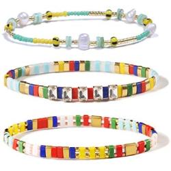 Badu 2Pcs Hematite Bracelet for Women, Fashion Stretch Bracelets, Promise Bracelet for Couples, Multicolor Bracelets