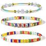 Badu 2Pcs Hematite Bracelet for Women, Fashion Stretch Bracelets, Promise Bracelet for Couples, Multicolor Bracelets