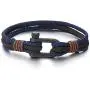 COOLSTEELANDBEYOND Men Women Steel Screw Anchor Shackle Nautical Sailor Navy Blue Brown Rope Wristband Wrap Bracelet