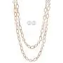 Jones New York Gold Two Twisted Chain White Pearls Necklace and Earrings Set Jones New York Gold Two Twisted Chain White Pearls Necklace and Earrings Set
