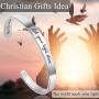 Christian Gifts for Women Inspirational Religious Bracelets for Women Her Girls Cuff Bangle Mens Bracelets Bible Verse Mantra Quotes Engraved Jewelry