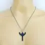 Heavy Metal Gothic Jewelry Devils tuning Pitch fork Pitchfork Trident Black Pewter Mens Pendant Necklace Money Lucky Charm Protection Amulet Safe Travel Talisman for men Silver Stainless steel Chain