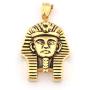 GUNGNEER Mens Stainless Steel Egyptian Pharaoh Pendant Punk Biker Vintage Goldtone Necklace Protection Strength Jewelry