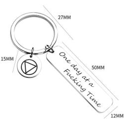 One Day at A Time keychain Sobriety Gift Addiction Recovery Gift AA Gift Inspirational Jewelry Motivational Gifts