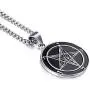 Elfasio Inverted Pentagram Baphomet Goat Necklace for Men Sigil of Lucifer Satan Satanic Samael Lilith Symbol Both Sided Stainless Steel Pendant Chain, Black Red Elfasio Inverted Pentagram Baphomet Goat Necklace for Men Sigil of Lucifer Satan Satanic Samael Lilith Symbol Both Sided Stainless Steel Pendant Chain, Black Red