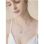 PAPUKA 925 Sterling Silver Four Leaf Clover Pendant Necklace for Women Girls,5A Cubic Zirconia Christmas Fashion Jewelry Gift Birthday Gift for Mom Women Wife Girls Her