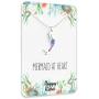 Mermaid Necklace – Cute Mermaid Gift Charm for Women, Girls & Teens – “Mermaid at Heart” Message Card