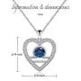 Heart Virgo Libra Necklace Sterling Silver Necklaces for Women Sapphire September Birthstone Synthetic Cubic Zirconia Jewelry