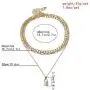 Double Layer Gold-Tone Lock and Butterfly Pendant Necklace Fashionable Women Girl Jewelry Double Layer Gold-Tone Lock and Butterfly Pendant Necklace Fashionable Women Girl Jewelry