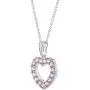 In Season Jewelry Rhodium Plated Love CZ Pink Heart Necklace Pendant Girls Kids 16'' In Season Jewelry Rhodium Plated Love CZ Pink Heart Necklace Pendant Girls Kids 16''