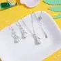 Cat Eye Jewels 8mm Pearl Necklace Earrings Set Dangle Stud 925 Sterling Silver Cubic Zircona Weeding Jewelry for Brides and Bridesmaids