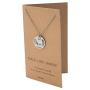 Quan Jewelry Best Gifts for Teachers in Spanish Apple Jewelry Enseña Ama Inspira Engraving on Pendant, Latin Engraved Necklace and Greeting Card (Silver Tone)