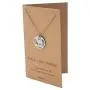Quan Jewelry Best Gifts for Teachers in Spanish Apple Jewelry Enseña Ama Inspira Engraving on Pendant, Latin Engraved Necklace and Greeting Card (Silver Tone)