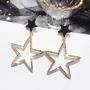 Black Gold Star Cubic Zirconia Earrings