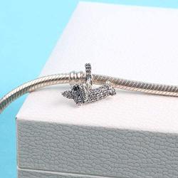 EVESCITY Several Dog Puppy Breeds 925 Sterling Silver Beads for Charm Bracelets Best Jewelry Gifts for Pet Owners