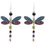 SMALLLOVE Dragonfly Dangle Drop Earrings for Women Girls Fairy Vintage Shining Crystal Rhinestone Alloy Wing Long Tassel Animal Earring Jewelry Gift