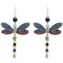 SMALLLOVE Dragonfly Dangle Drop Earrings for Women Girls Fairy Vintage Shining Crystal Rhinestone Alloy Wing Long Tassel Animal Earring Jewelry Gift