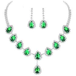 UDORA Evening Party Jewelry Blue Necklace Earrings Jewelry Set