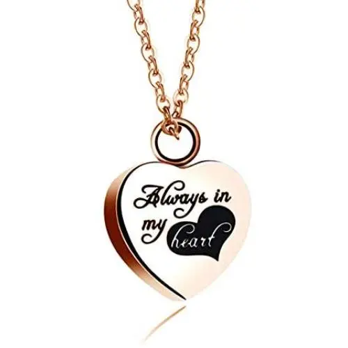 Cool Jewelry Stainless Steel Always in My Heart Pendant Urn Keepsake Necklace for Ashes Cremation Memorial Jewelry Cool Jewelry Stainless Steel Always in My Heart Pendant Urn Keepsake Necklace for Ashes Cremation Memorial Jewelry