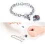 Feather Mother Heart Cremation Urn Bracelet Memorial Ashes Keepsake Chain Bracelets Ash Holders Jewelry