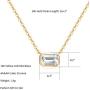 Agvana 14K Solid Gold Emerald Cut Simulated Diamond Cubic Zirconia CZ Dainty Pendant Necklace Delicate Fine Jewelry Birthday Anniversary Christmas Gifts for Women Girls Mom Wife Lover Her, 16+2 Inch