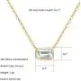 Agvana 14K Solid Gold Emerald Cut Simulated Diamond Cubic Zirconia CZ Dainty Pendant Necklace Delicate Fine Jewelry Birthday Anniversary Christmas Gifts for Women Girls Mom Wife Lover Her, 16+2 Inch