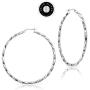 SolidSilver - Sterling Silver 2mm Click Top Hoop Earrings Polished Tight Twist Design Sizes 15 - 80mm