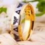 Cloud Dancer Free Custom Engraving The Legend of Zelda Ring- Crest and Triforce Ring Gold Step Tungsten Carbide Wedding Bands Ring
